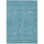 10' X 14' Teal Blue And Ivory Geometric Washable Indoor Outdoor Area Rug