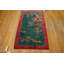 Green Antique Wool Floral Hand Knotted Pile 1920s Rectangle Rug