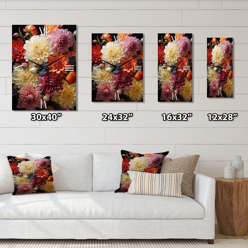 Jeliah - Horloges murales florales, Petit