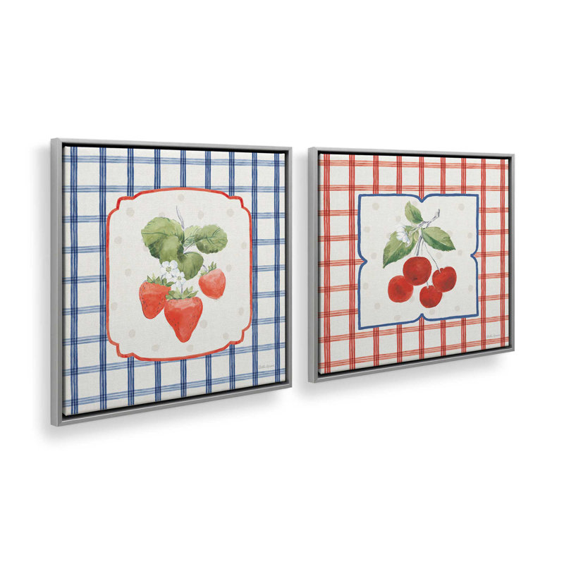 Sweet Berry Patch, ensemble de 2 impressions, 20 po x 20 po, Toile avec cadre, Chrome poli