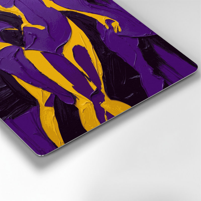 Abstrait art figuratif 69, métal mauve, H 8 po x l 8 po