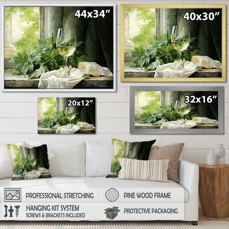Pinot gris vert - art mural vin, H 30 po x l 40 po x P 1,5 po, Toile tendue