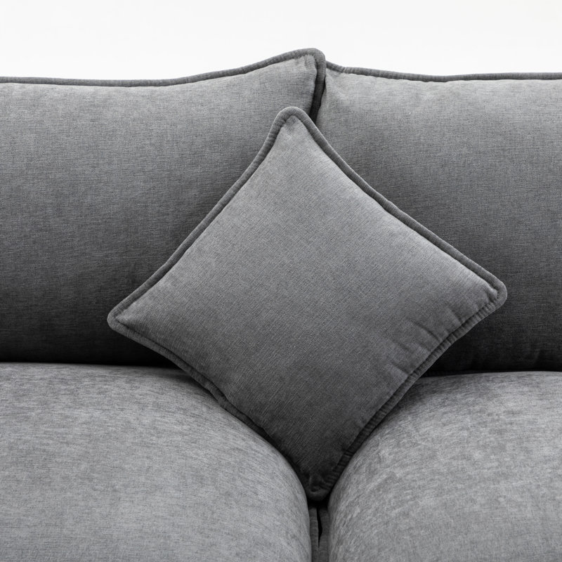 Canapé modulaire rembourré 4 pièces Leachville, Tissu gris