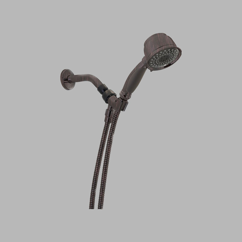 Pomme de douche à main avec douche multifonction et composants de douche universels et TouchClean, Bronze vénitien