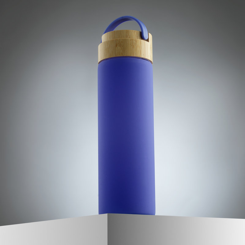Bouteille d'eau en verre JoyJolt avec sangle de transport et manchon en silicone antidérapant, 20 oz, Mauve