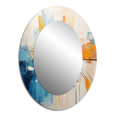 Papier Euphoria I - Miroir mural ovale orange