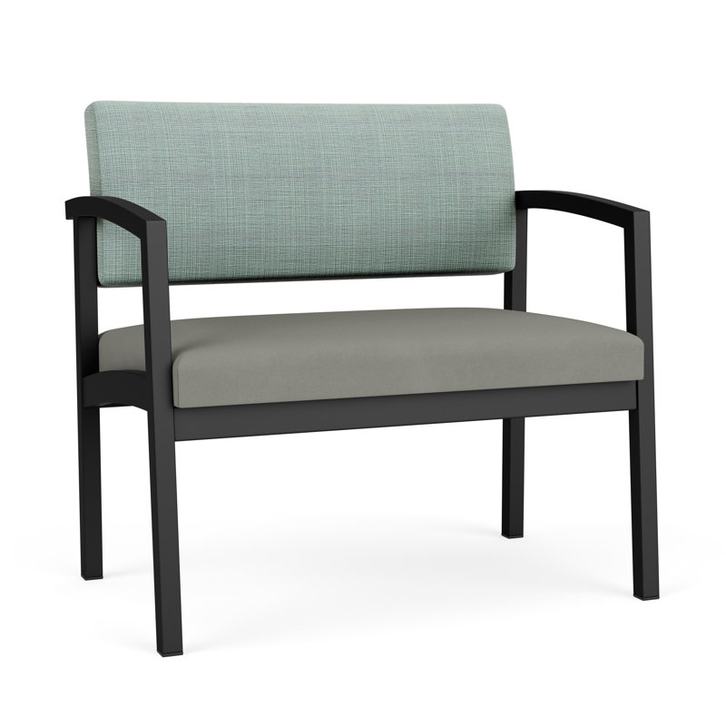 Chaise en acier Lenox, Noir, Chambray Seafoam/Patriot Plus Dove