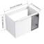 Meuble-lavabo mural 30 po, 2 portes à fermeture douce, meuble-lavabo blanc brillant et 1/2 porte en verre gris