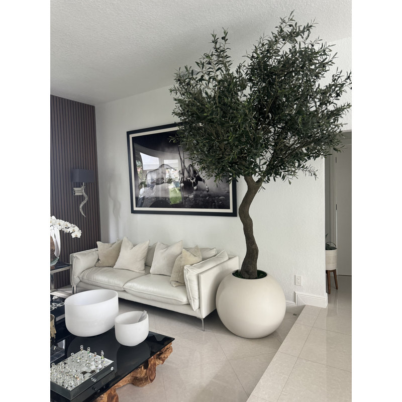 Artificial Olive Tree 30? Globe Planter, Beige