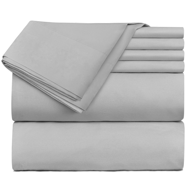 Ensemble de draps en microfibre Hotel Luxury, Argent, Grand