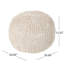 Pouf rond en coton beige et coussin de sol en option, fait à la main avec une capacité de poids de 200 lb, ajout décoratif 19,68 po x 14,34 pi.-8887432