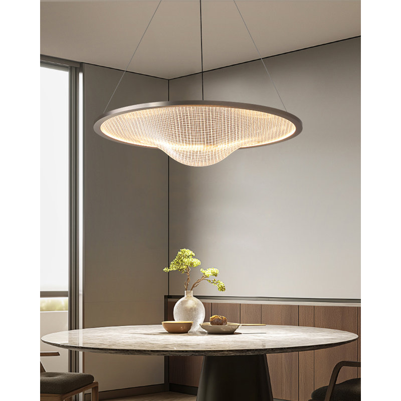 Abat-jour suspendu en acrylique italien, H 4,72 po x l 19,69 po x P 19,69 po