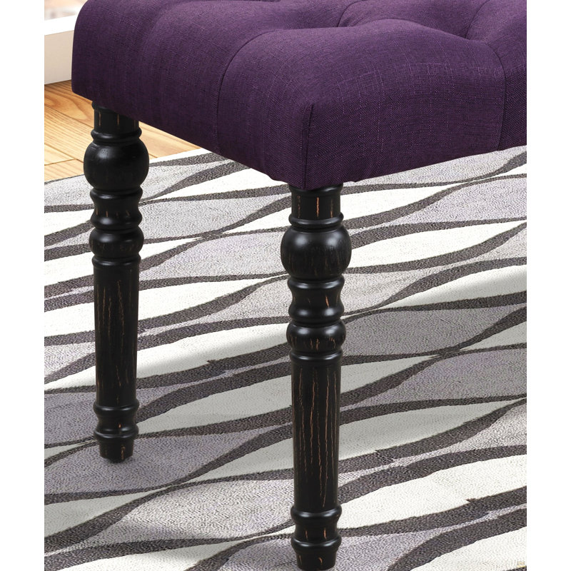 Banc de salle à manger capitonné en tissu Leviton, mauve