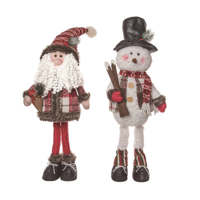 Ensemble de 2 décorations de Noël pour père Noël / bonhomme de neige 