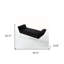 Banc rembourré en velours noir et transparent 45 po Turner-515376506