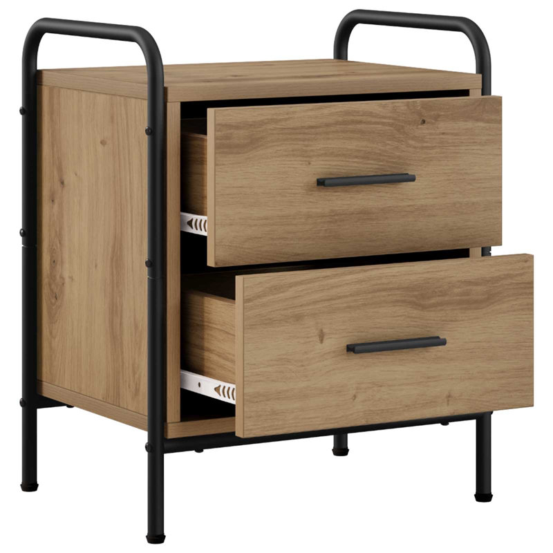40 cm W Galvanised Steel Bedside Table