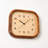 Brown Solid Wood Rounded Rectangle Silent Wall Clock