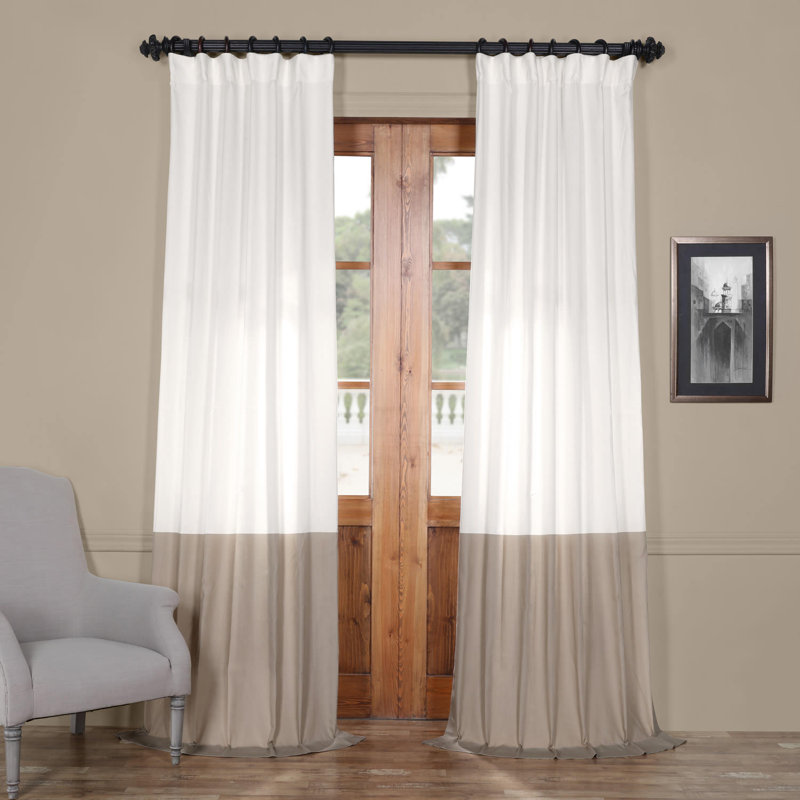 Dwayne 100% Cotton Sheer Curtain Single Panel, 50"W x 84"L, Shaker Beige