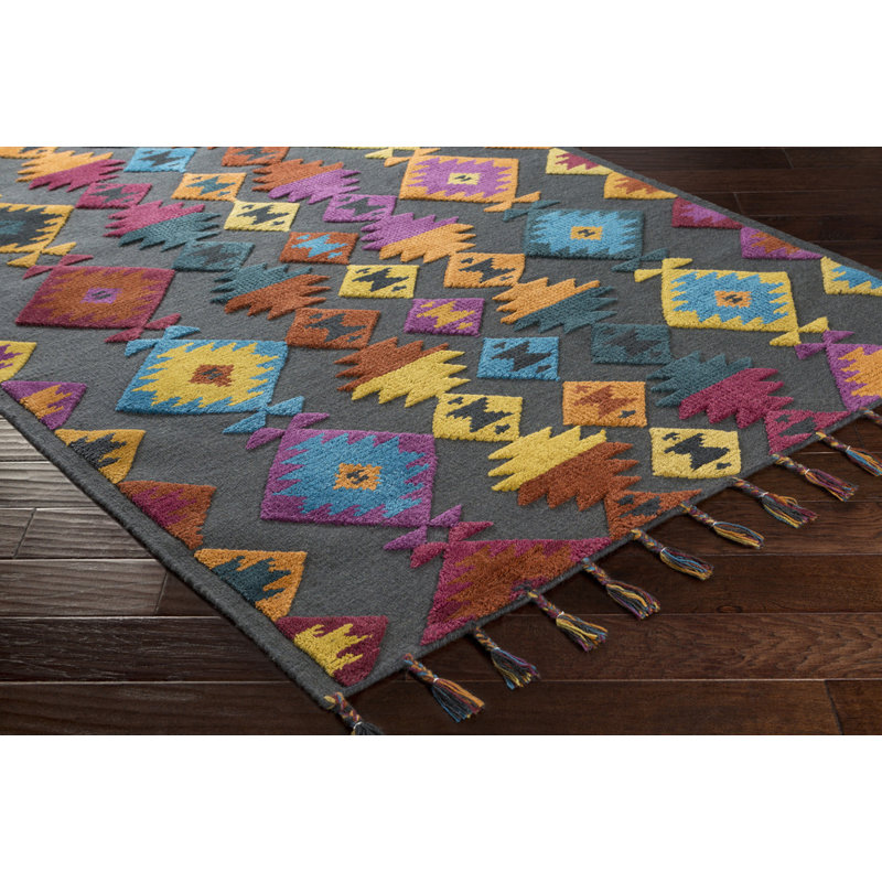 Brassfield Wool Geometric Indoor Rug, Rectangle 9' x 13'