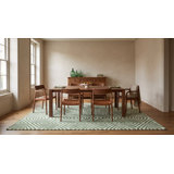 Hand Tufted Wool Geometric Area Rug in Green