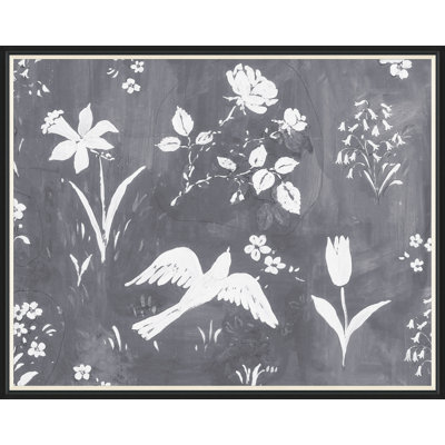 «Flower Garden Gris» par Paule Marrot - reproduction imprimée