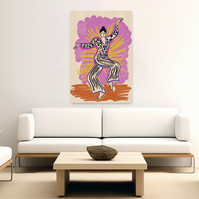 Expressive Fashion Dance Abstract Bold Colorful Wall Art Print by Nicholas - Wrapped Canvas Print, 152.4cm H x 101.6cm W