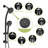 Multi Function Dual Shower Head - Shower System with 4.7" Rain Showerhead, 8-Function Hand Shower, Adjustable Slide Bar,Matte Black-129764456