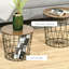 Ensemble de 2 tables de bout, tables gigognes avec rangement, tables d'appoint rondes