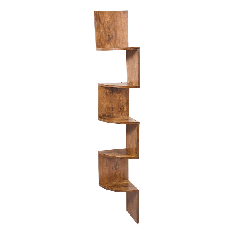5-Tier Wall-mounted Floating Corner Shelf