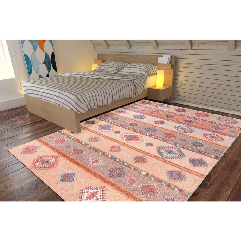 Premium Machine Washable Carpet, 4.6 x 6.2 Feet, 100% Polyester, 1850 g/m² | Pile Height: 0.2 Inches | Eco-Friendly Recycled Poly Cotton Underside | Perfect for Living Room, Bedroom, and High-Traffic Areas
