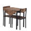 Ensemble de table de salle à manger moderne 3 pièces avec abattant et 2 chaises pour petits espaces, structure noire + finition brun rustique