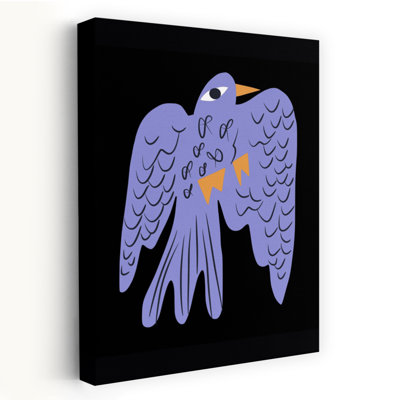 Affiche murale contemporaine représentant un oiseau violet fantaisiste