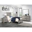 Lit simple en bois gris pour chambre à coucher, style rustique, avec tête de lit, longerons et sommier requis. Lit moderne, mobilier de chambre à coucher.