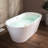 59" x 30" Freestanding Acrylic Soaking Tub - Glossy White, Glossy Black, or Black Exterior/White Interior, 5 Trim Finish Options-105324184-79603567