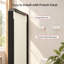 Miroir de salle de bain rectangulaire arrondi avec cadre en aluminium noir et verre trempé-677034800