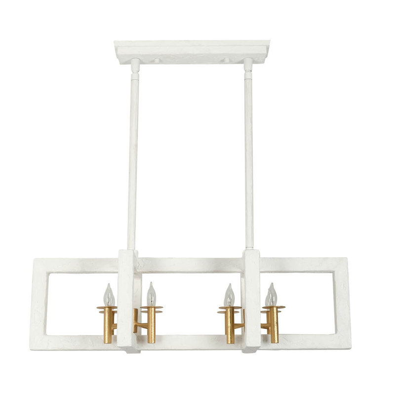 Duo 8 LT Soft Gold/White Linear Pendant Kalco