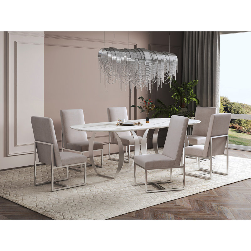Chaise en velours Element, Champagne