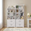 Bibliothèque de rangement à 7 niveaux avec 4 portes et bibliothèque cubique H 74,6 "x l 23,54" Rilion 