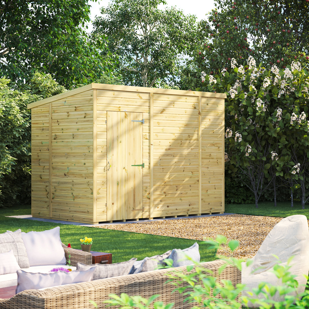 Powersheds 10 x 6ft Premium Pressure Treated Timber Windowless Pent Garden Shed