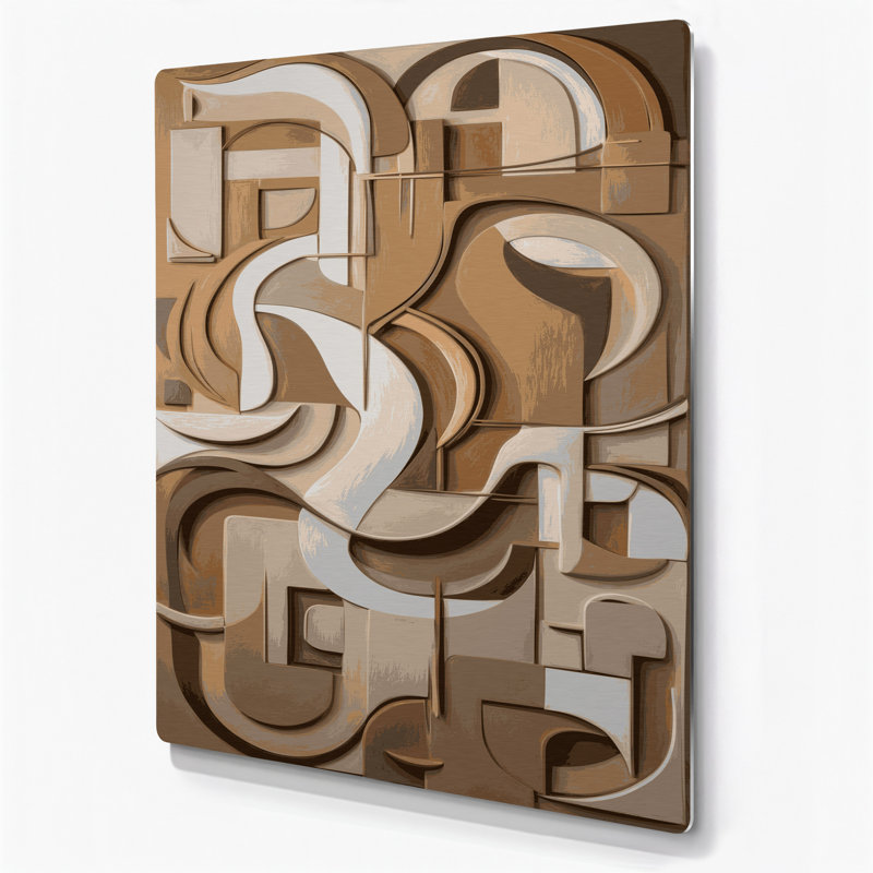 Abstract Figurative 20 Brown Metal Wall Art, 12" H x 18" W