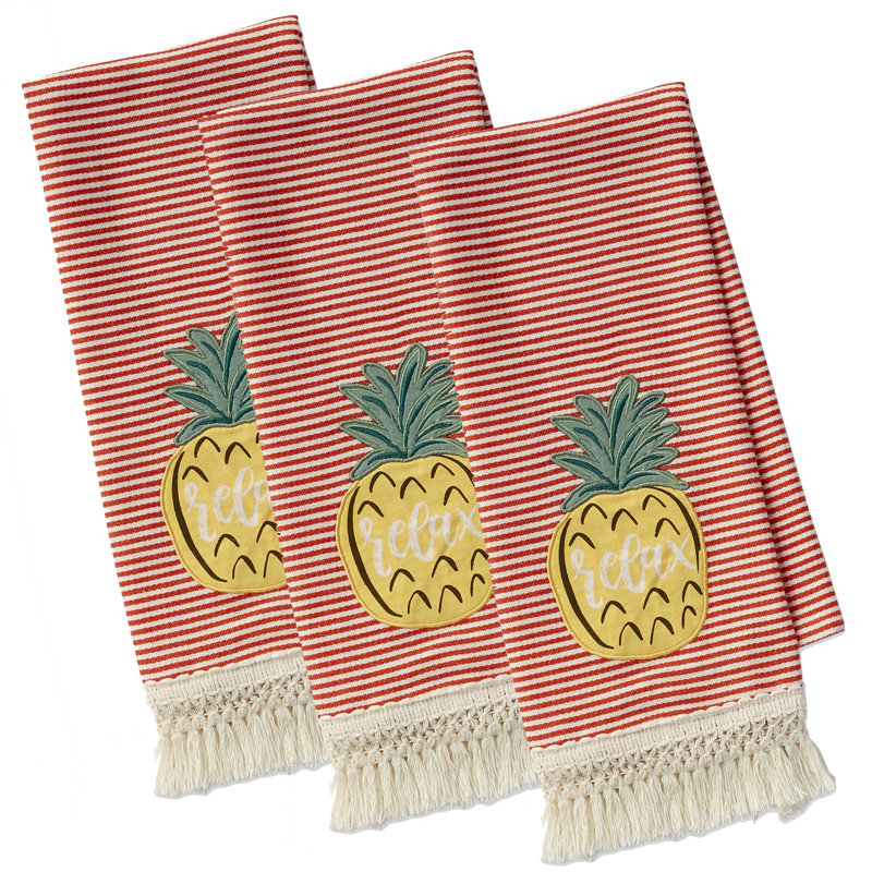 Cotton Stripe Embroidered Dish Cloth Kitchen Towel