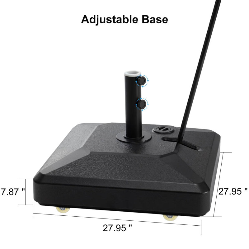 Base de parasol de table de marché d'extérieur ATSL65 avec 4 roues réglables Base de poids de base mobile à poids fixe 154 lb