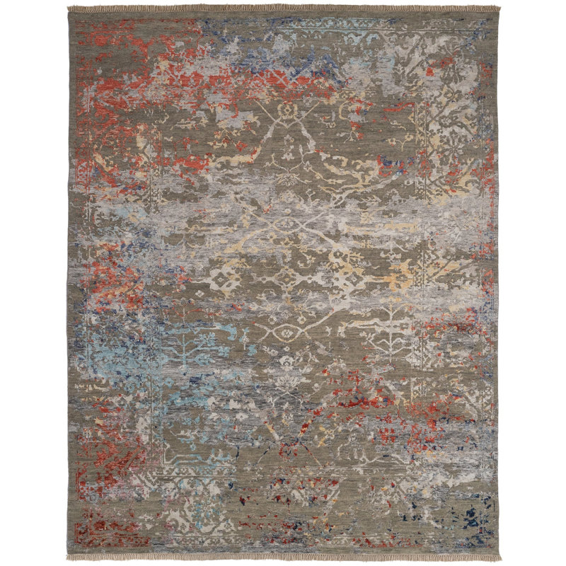 Kyrillos Performance Wool Abstract Indoor Rug, Rectangle 5' x 8'