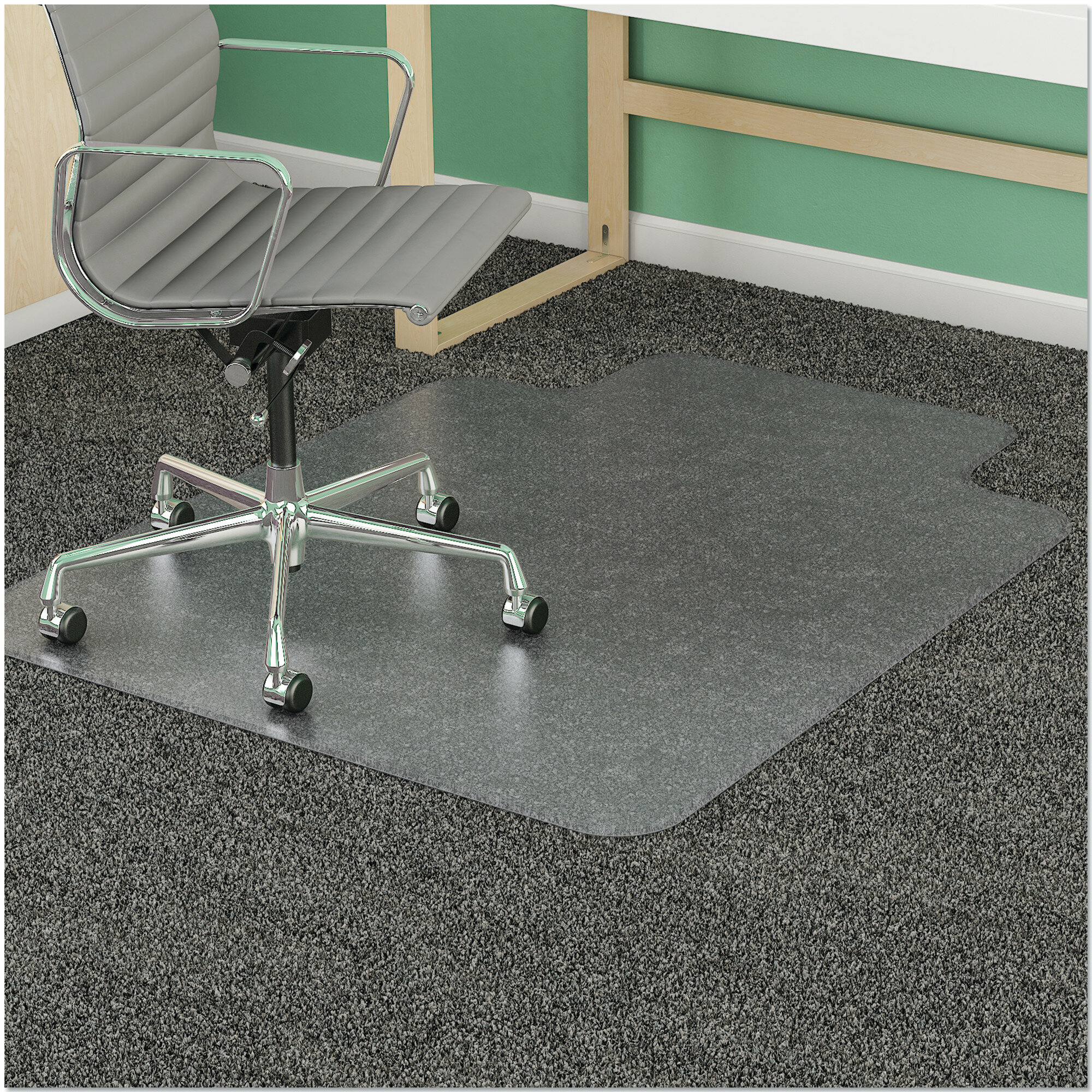 BEAUTYPEAK 36 x 46 Tempered Glass Office Chair Mat for Carpet or Hard  Floor Protection 