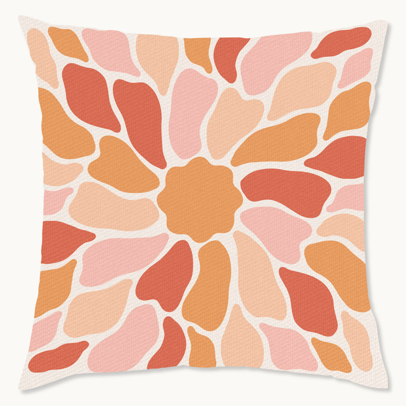 Coussin décoratif intérieur / extérieur en polyester à motif floral rétro Retro