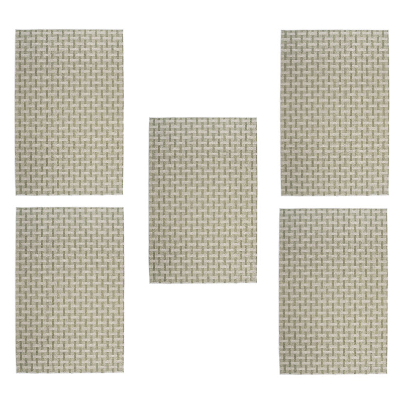 Tapis intérieur / extérieur en polyester touffeté à la machine Latieka, Rectangle 2 pi x 4 pi