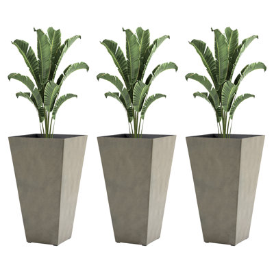 Outsunny Set Of 3 Tall Planters With Drainage Hole