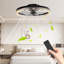 Ventilateur de plafond encastré intelligent avec lumière - lustre à DEL intégré de 20 pouces avec 5 pales invisibles, télécommande et minuterie, éclairage à intensité variable, fonctionnement ultra-silencieux pour la chambre à coucher, le salon et le coin-repas