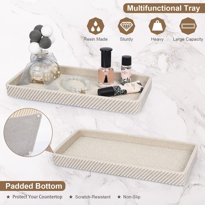 Beige Bathroom Accessories Set 4 Pcs, Glossy