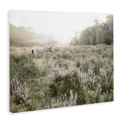 Toile «Misty Sunset Horse», conception par Leah Straatsma